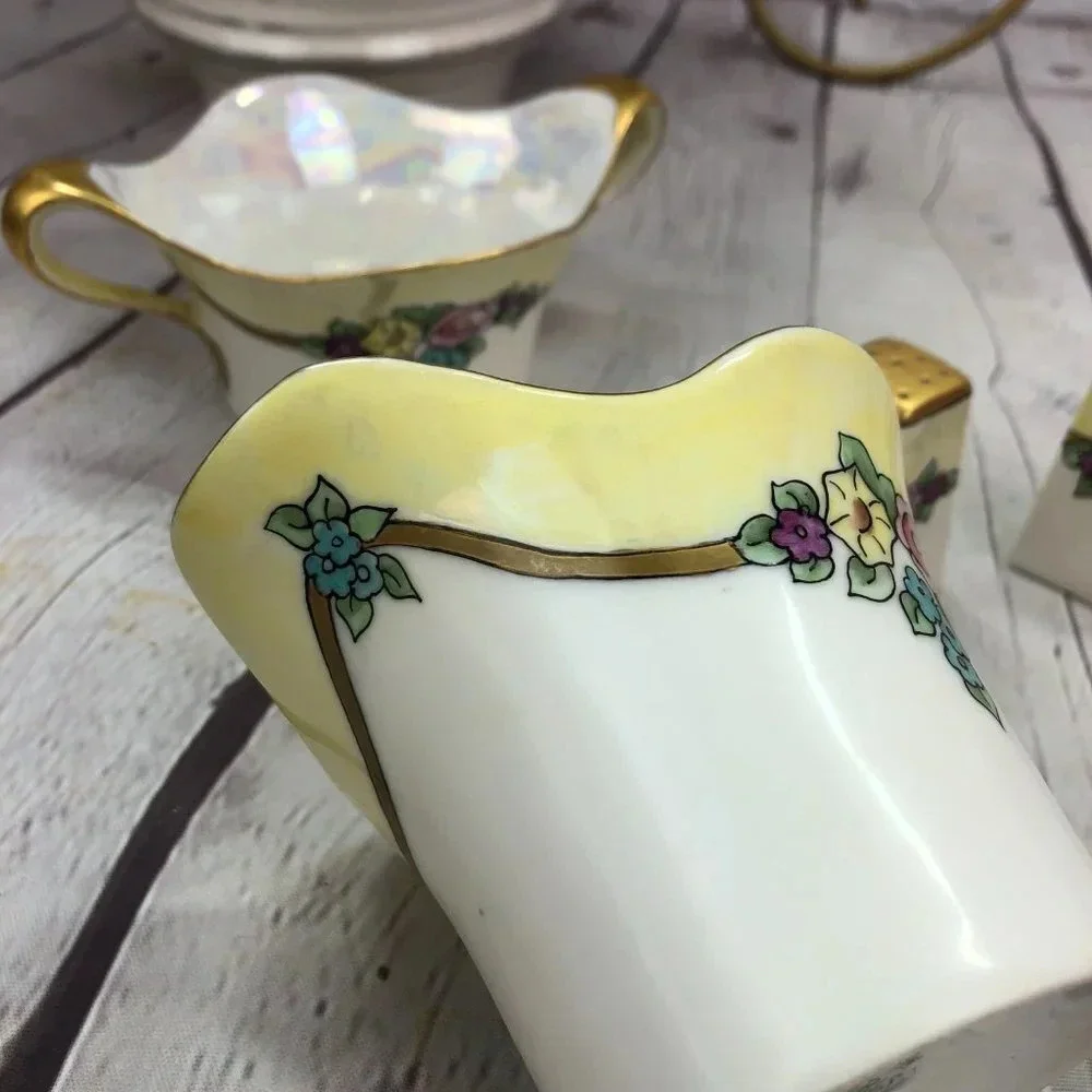 Vintage R S Germany silesia china sugar creamer salt and pepper set